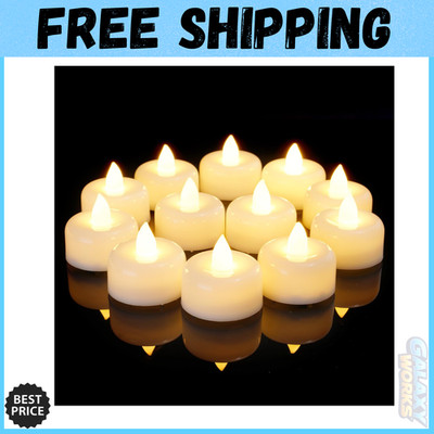 12 Pack Flameless LED Tea Lights Candles Battery Operated, Electric