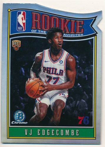 VJ EDGECOMBE 2025/26 BOWMAN CHROME ROOKIE OF THE YEAR FAVORITES DIE CUT MINT SP