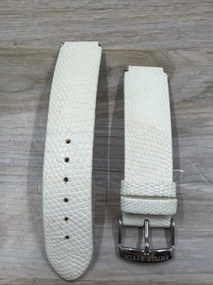 Genuine Philip Stein Offwhite Lizard Leather Band Strap 15mm x 18mm w/S/S Buckle