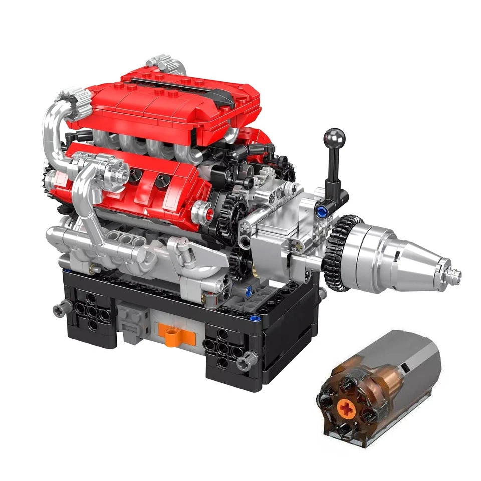 1pcs V8 Engine Motor Mechanical Engineering Model Building Block Gift 100% New - Image 2 of 4