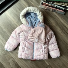 Youth NWT Snozu Girls Puffer Jacket  Hat Size 6 Pink Hooded Winter