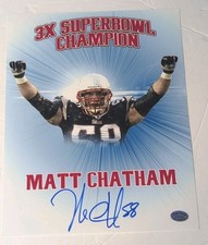 Matt Chatham 3x Super Bowl Champion Auto Autograph 8x10 Signed NFL Patriots B 