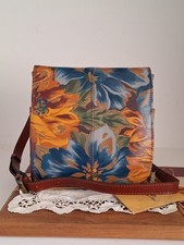 NWT Patricia Nash Granada Leather Shoulder/Crossbody, Marigold Harvest Print