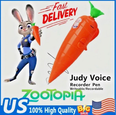 Zootopia Carrot Voice Recorder Pen Judy Hopps Zootropolis Nick Wilde  Kid GN
