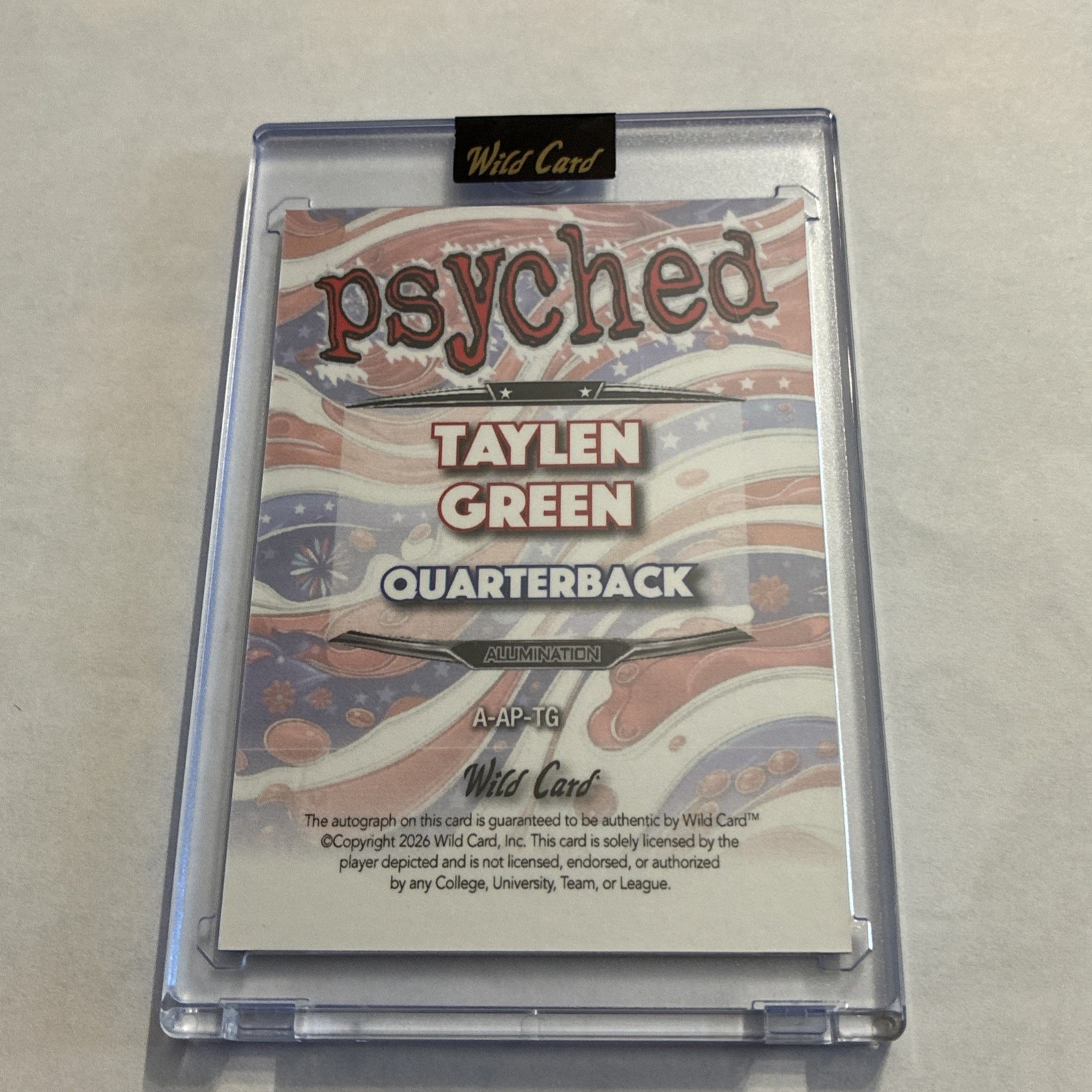 Taylen Green 1/1 Auto Wild Card Alumination 250th Edition Red Ink ✍️ view 2