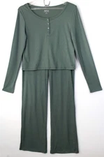 GAP BODY Women's 2-PC Rib Pajama Set Size Medium Green