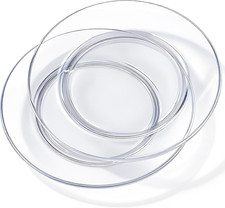 2 Pack Clear Glass Plates with Lipped Edge, 10 Inch Tempered Dessert