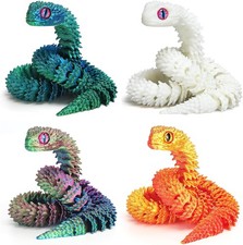 4 Pcs 12in 3D Printed Snake Toys, Animals, Flexible 4pcs