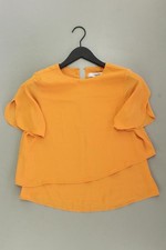 ⭐ Mango Kurzarmbluse Comfort Bluse für Damen Gr. 32, XS orange aus Polyester ⭐