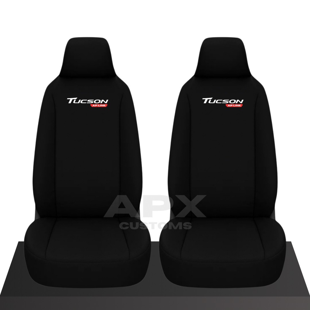 FOR HYUNDAI TUCSON - FRONT SEAT COVERS (ALL YEARS) - HEAVY DUTY PROTECTORS BLK