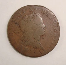 1719-B France French Colonies Colonial John Law Issue Copper Sol