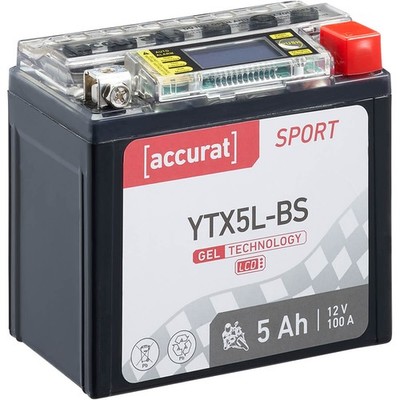 Motorradbatterie YTX5L-BS Gel 12V 5Ah Roller Batterie mit Display Motorrad 4Ah