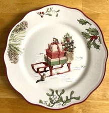 Better Homes Gardens Heritage Collection Winter Forest Sled Presents Salad Plate