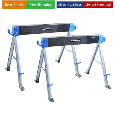 Folding Sawhorse 2200 lb /1000kg capacity Heavy Duty Jobsite Table Stand with...