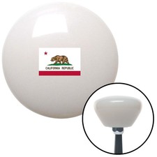 Calirfonia White Retro Shift Knob W M16x1.5 Insert Shifter Auto Manual Custom