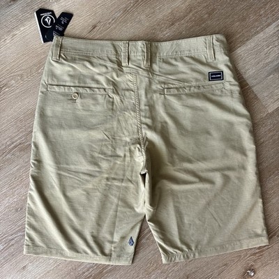 Volcom SNT Frickin Dry Surf & Turf Shorts Size 33 Khaki New With Tags
