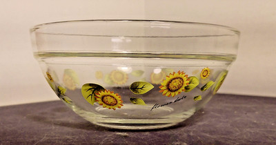 Retro Flower Duet Sunflower Glass Replacement Bowl 5'' ''Flower Date''