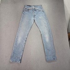 Vintage Levis 501 Jeans Womens Light Wash High Rise Button USA 90s Fits 24x30