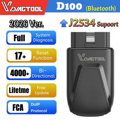 VDIAGTOOL D100 Bluetooth OBD2 Scanner Full System Car Diagnostic Tool 17 Resets