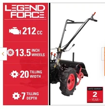 Legend Force Garden Tiller 20" 212cc Gas-Powered Rear Tine Foldable Handle