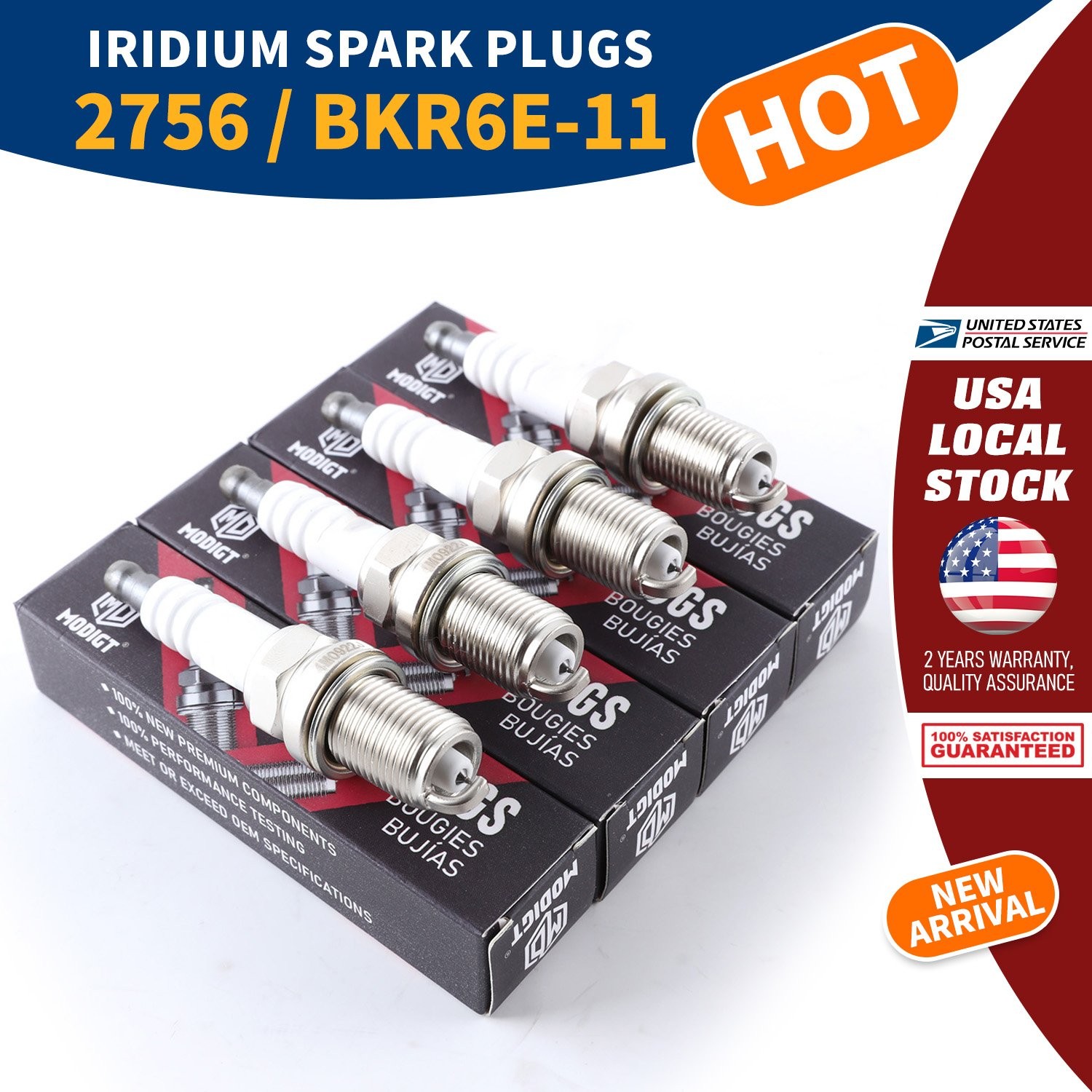 8PCS OEM Spark Plug Replace For NGK 2756 / BRK6E-11 For Dodge Ford Chrysler GMC