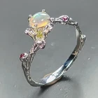 Handmade Natural Opal Ring 925 Sterling Silver Size 7.75 /R472561