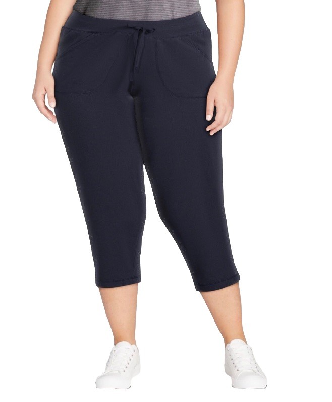Time And Tru Women’s Navy Blue 22” Inseam Knit Capri Pants Size XXL NWT