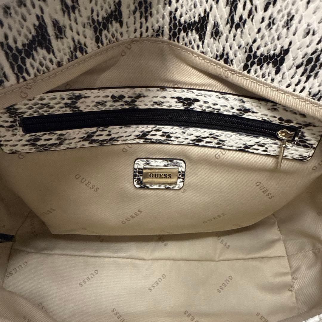 Guess 2Way Bag Python Embossed Leather Black/Whit… - image 12