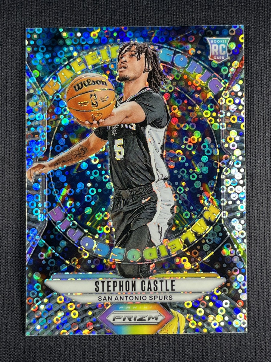 2024-25 Panini Prizm Fast Break Stephon Castle #19 Silver Disco Kaleidoscopic RC