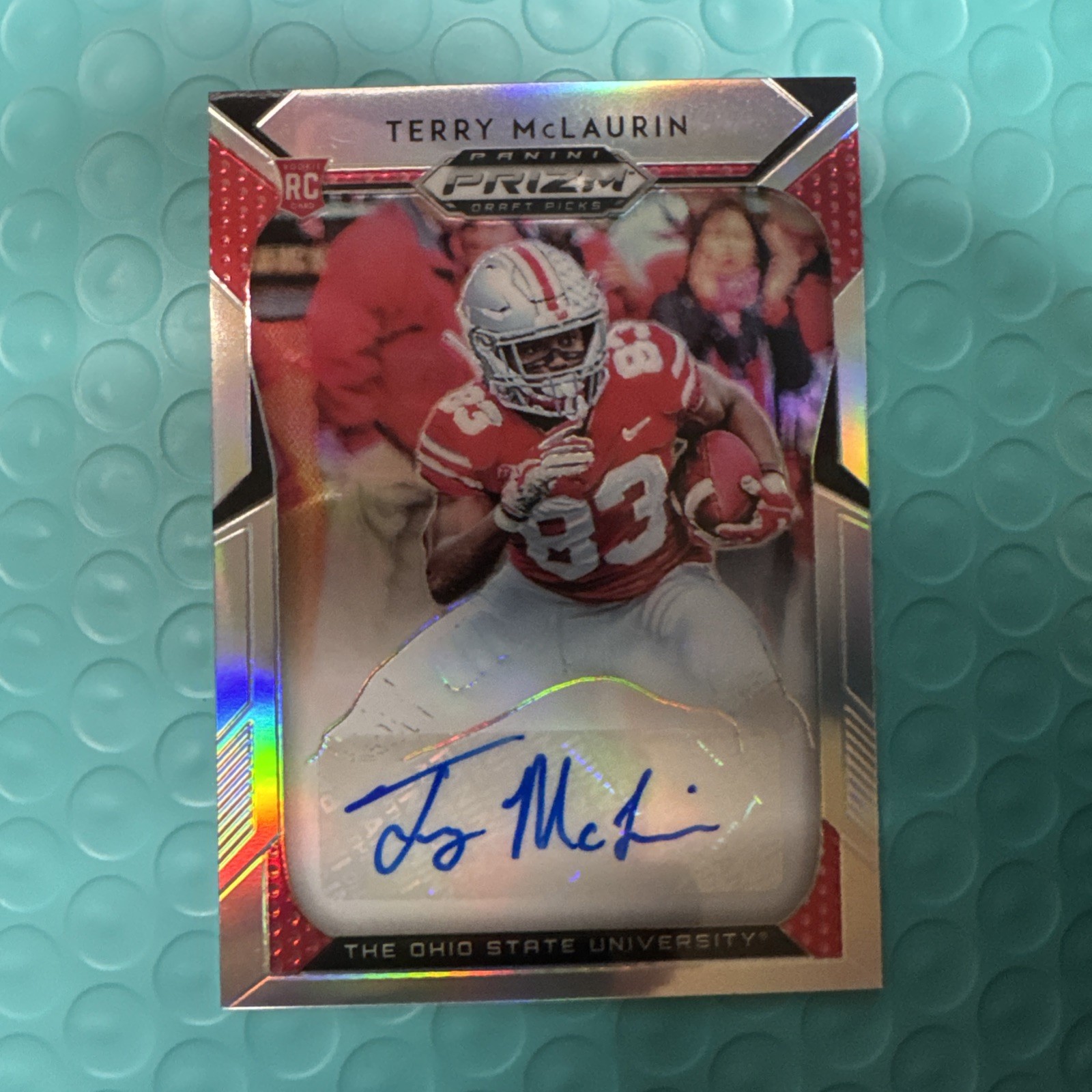 2019 Panini Prizm Draft TERRY MCLAURIN #222 RC Rookie Auto Silver Prizm SSP