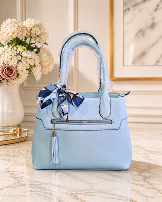 Women Light Blue Handtasche Handbag PU Leather Crossbody Shoulder Bag