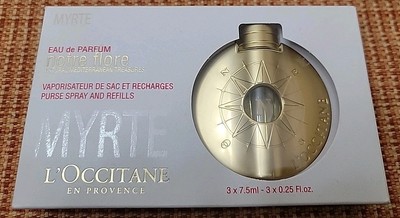 L'occitane Notre Flore Myrtle Eau De Parfum travel set Purse Spray & 2 Refills