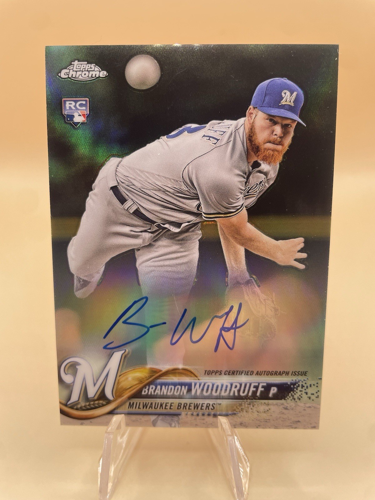 2018 Topps Chrome - Rookie Autographs Brandon Woodruff #RA-BW Refractor /499