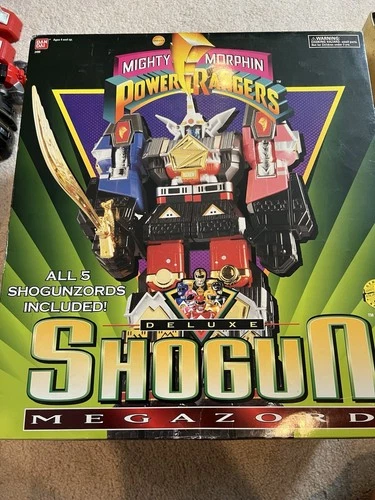 Vintage 1995 Power Rangers Deluxe Shogun Megazord Figure w/ Box Near Complete