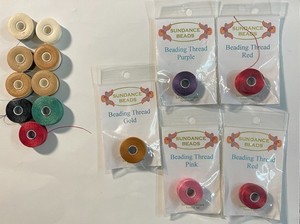 14x Beading THREAD: SUNDANCE DESIGNS+Unbranded Beading thread bobbins-WA115
