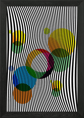 Espuma do mar em linhas gerahmtes Wandbild Poster Leinwanddruck Bild