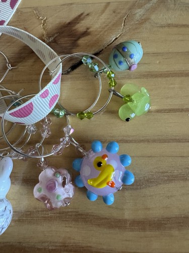 LUSTIGER OSTERHASE ENTE VOGEL EI ETC. Wein Charms 8er Set - Bild 9 von 9