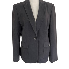 Calvin Klein Stretch gray lined 1 button blazer size 8.