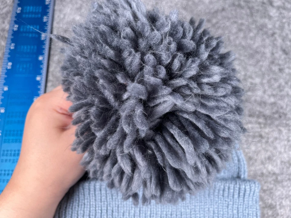 H&M Gorro Toque Mujer Talla Única Azul Tejido 100% Acrílico Pom Grande Invierno Nieve Esquí Foto 3 de 4