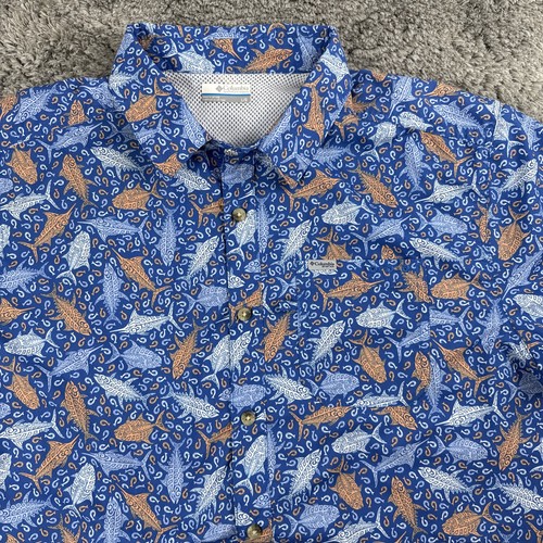 Chemise Columbia PFG Omni-Wick Enfant Taille 8 Bleu - Pêche Et Outdoor