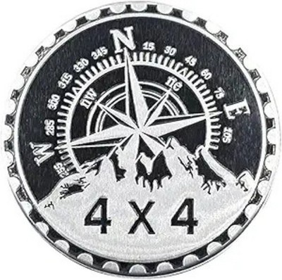 Compass Badge 4x4 Metal Emblem, 3D Round Car Sticker Decal for  Color: Compass