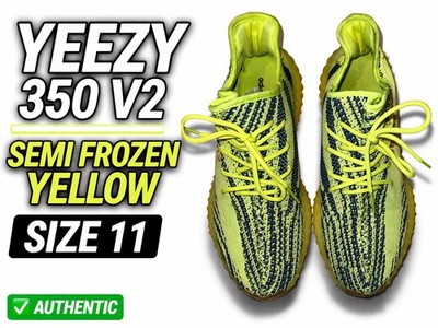 Adidas Yeezy Boost 350 V2 Low Semi Frozen Yellow Knit Men's 11