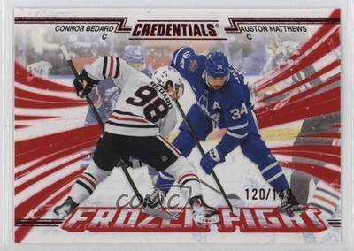 2024 Credentials Frozen Fight Red 120/149 Connor Bedard Auston Matthews #BM 1s2n