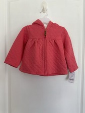Carter s Girls Spring Zipper Hooded Jacket Coral Pink Size 18m NWT