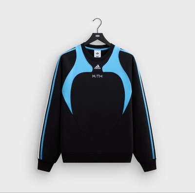 KITH adidas Messi Collab Fleece Pullover schwarz blau Rundhals gebraucht