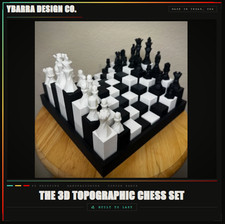 3D Topographic Chess Board Set
