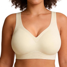 Jelly Wireless Bra Seamless Push up Full Coverage Supportive Everyday Sport T-Sh