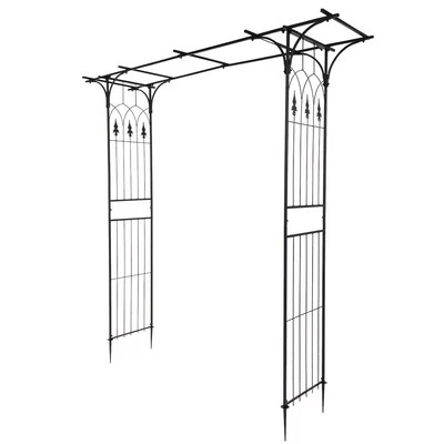 OUTVITA Outdoor Metal Garden Arch Gothic Arbor Garden Trellis For Climbing Plant Growing