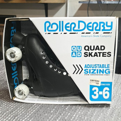 Roller Derby Adjustable Youth Unisex Quad Skates Size 3-6 Black