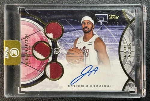 JARRETT ALLEN 2025-26 TOPPS THREE 3 VETERAN REFRACTOR GU PATCH AUTO GOLD 04/10